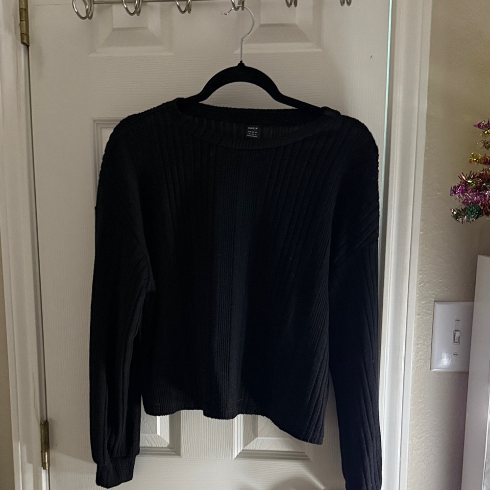 SHEIN Black Ribbed Knitwear